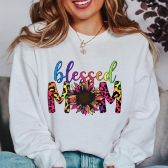 Erupting Gem Tops - Blessed Mom T-Shirt